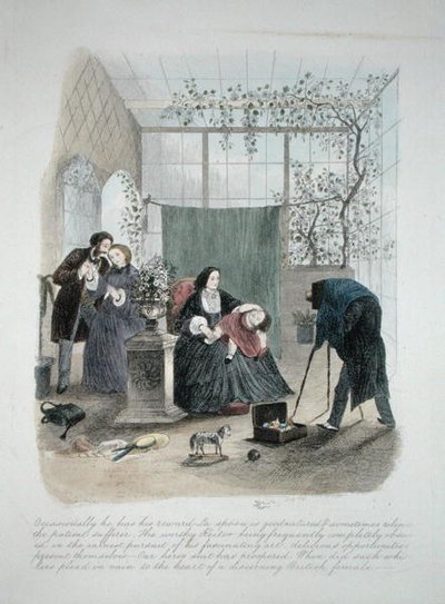 Illustrazione da Visita di un raffinato londinese alle sue zie nubili in campagna, pubblicato nel 1859 da Theo Theo
